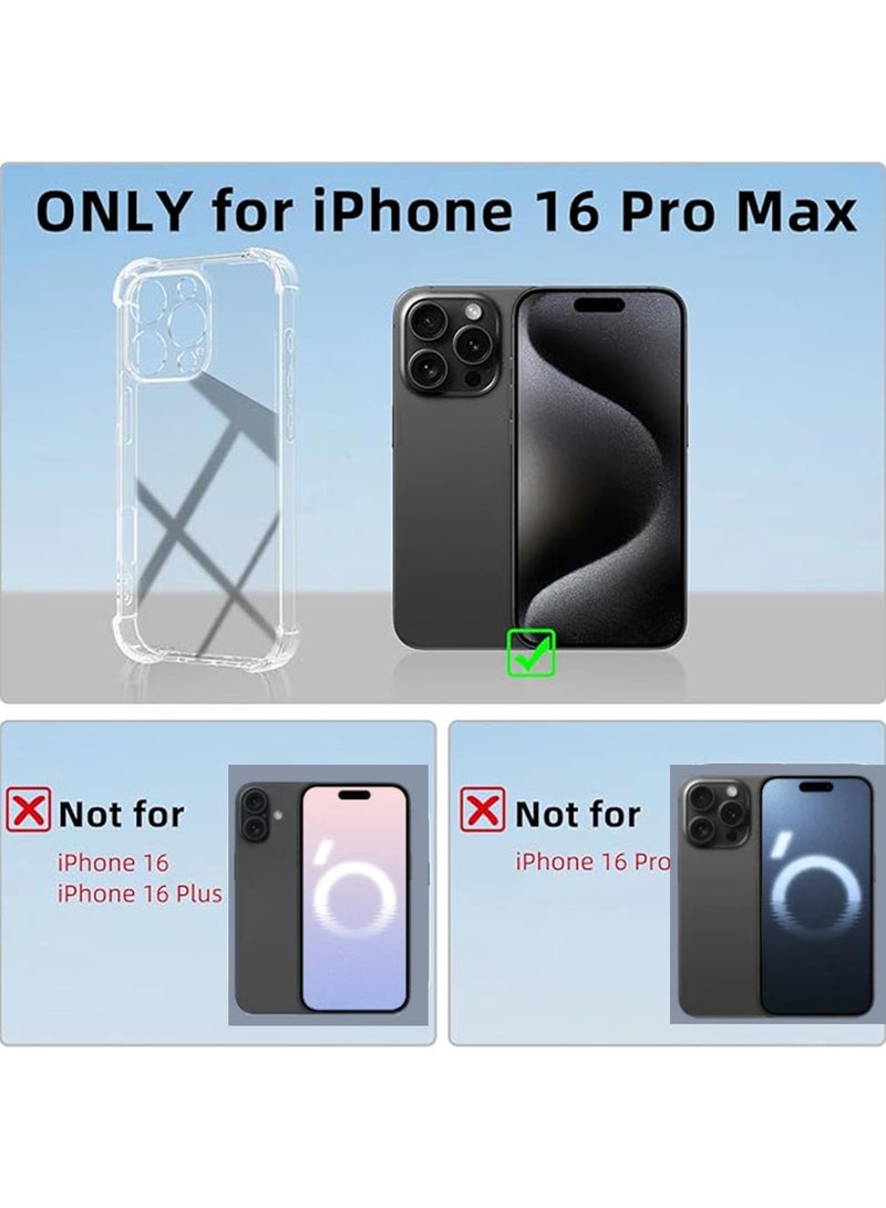iPhone 16 Pro Max Case,Crystal Clear Case Cover Designed for iPhone 16 Pro Max TPU Back Cover with 5 Corners Shockproof Protection and Camera Protection Anti-Fall Clear Case - Image 2